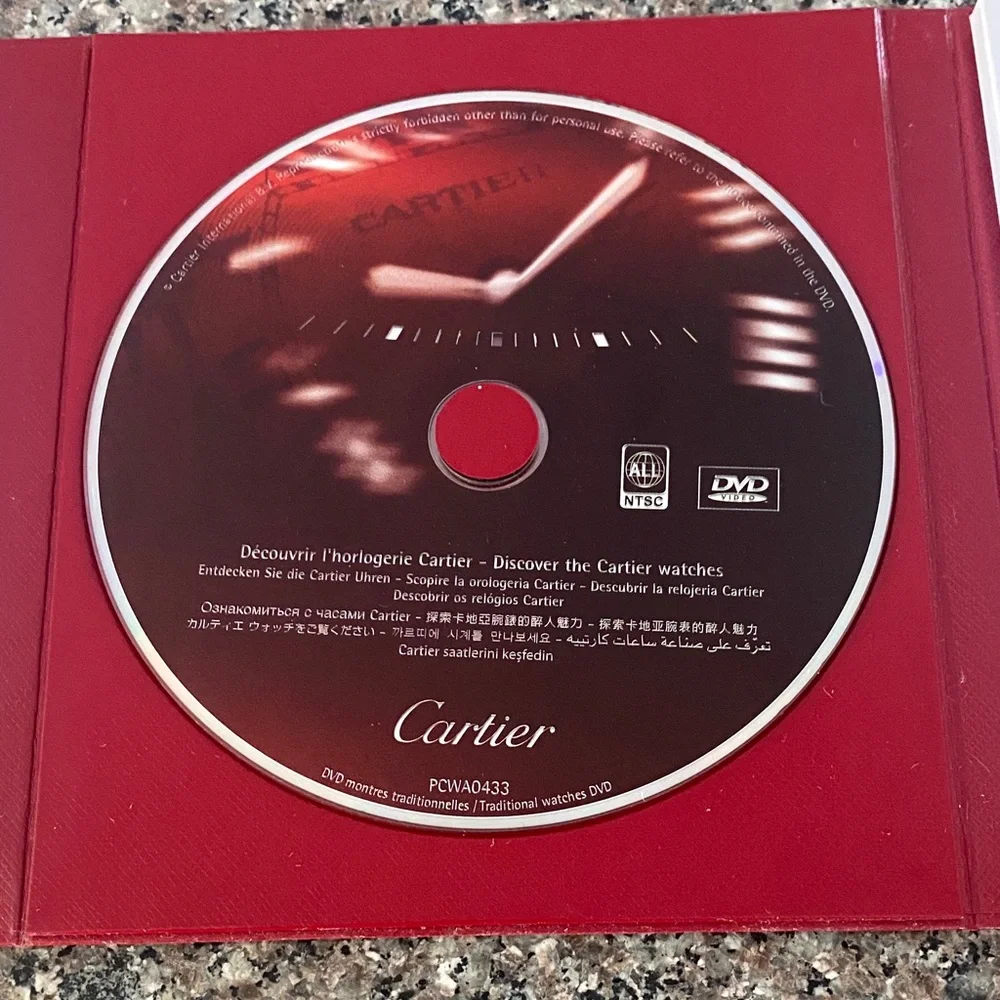 Vintage Cartier Red Collector's watch DVD and certificate